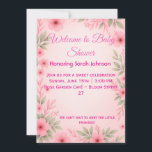 Reserve A Data Elegant Pink Floral Baby Shower Invitation<br><div class="desc">Celebrate your baby girl’s special day with this elegant pink baby shower invitation. Designed with soft watercolor florals, delicate leaves, and subtle gold highlights, this template creates a luxurious yet heartwarming feel. The minimalist layout brings perfect balance between modern elegance and timeless charm, making it ideal for welcoming your little...</div>