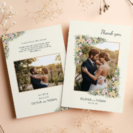 Reserve A Data Elegant Romantic Floral Thank You Photo