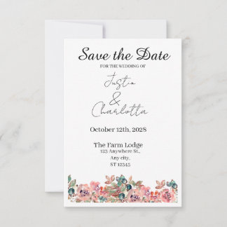 Reserve A Data Elegant Save the Date Wedding Card