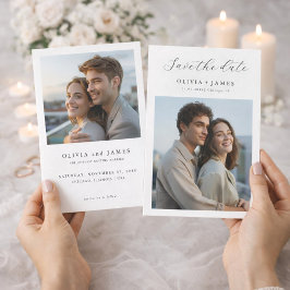 Reserve A Data Elegant Save the Date Wedding Photo Card