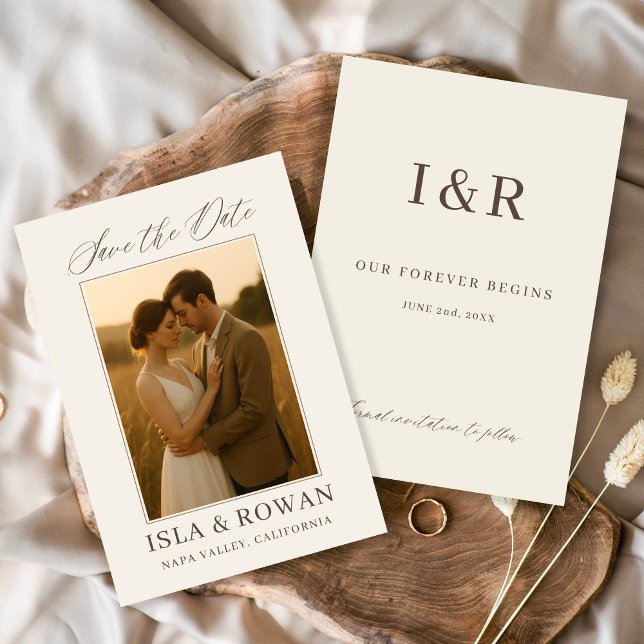 Reserve A Data Elegant Script Modern Wedding Photo (Criador carregado)