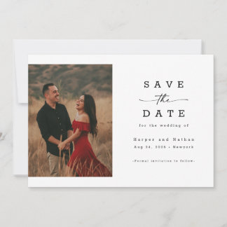 Reserve A Data Elegant Script Photo QR Code Wedding