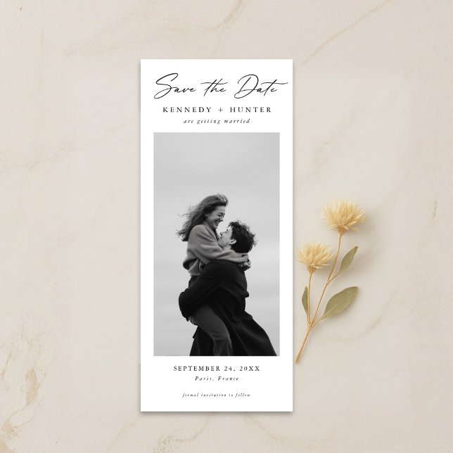 Reserve A Data Elegant Script Romantic Modern Photo Wedding (Criador carregado)