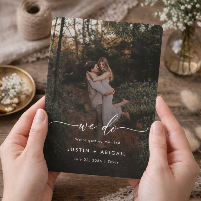 Reserve A Data Elegant Script We Do Rustic Boho Photo Wedding (Criador carregado)
