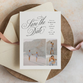 Reserve A Data Elegant three photo black and white wedding