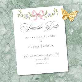 Reserve A Data Elegant Victorian Pastel Floral Bow Wedding