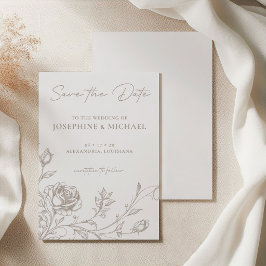 Reserve A Data Elegant Vintage Sepia Wedding Save the Date Card