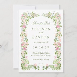 Reserve A Data Elegant Watercolor Floral Wedding Save the Date