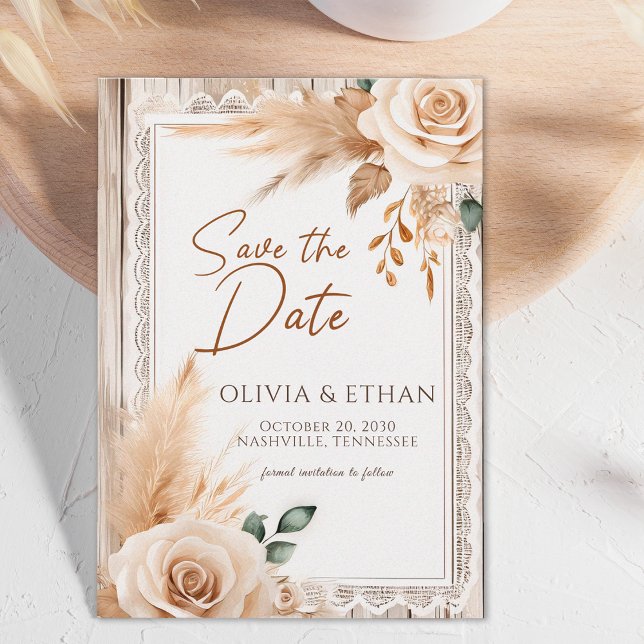 Reserve A Data Elegant Western Rustic Floral Wedding (Criador carregado)