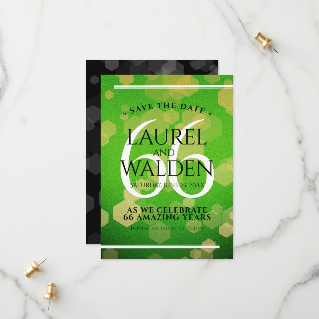 Reserve A Data Elegante 66º aniversário de casamento de Titanite (Frente/Verso In Situ)