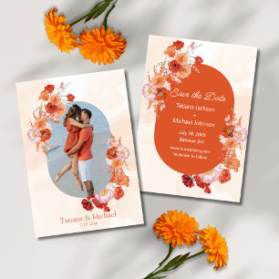 Reserve A Data elegante aquarela fotografia de arco laranja laran