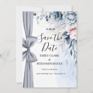 Reserve A Data Elegante Arco de Casamento em Azul Poeirento