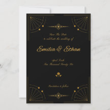 Elegante Arte Deco Moderna Salve a Data