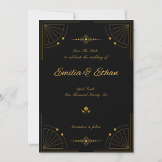 Reserve A Data Elegante Arte Deco Moderna Salve a Data