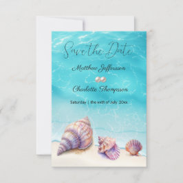 Reserve A Data Elegante Beach Wedding Seashells Pearls Náutico