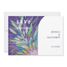Elegante Belo Boho Casamento Floral Roxo