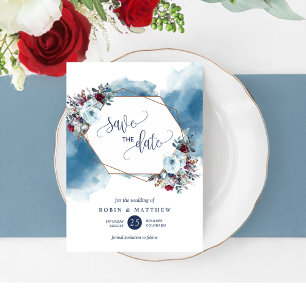 Reserve A Data Elegante Blue Celestial Blooms, qualquer evento