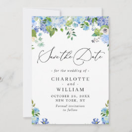 Reserve A Data Elegante Blue Hydrangea Greenery Casamento QR