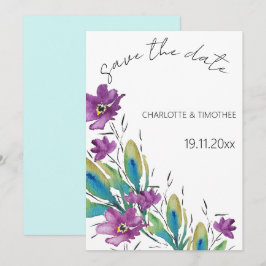 Reserve A Data Elegante Bohemian Floral Watercolor, pintado à mão