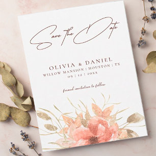 Reserve A Data Elegante Boho Rosa Casamento Save The Date em Aqua