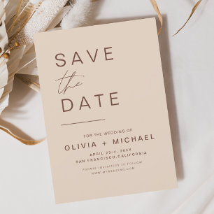 Reserve A Data Elegante Boho Save the Date Rótulo Minimalista