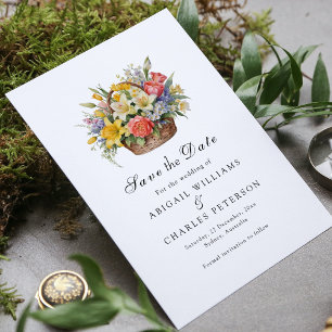 Reserve A Data Elegante Boho Wildflower Bloom Salvar a data