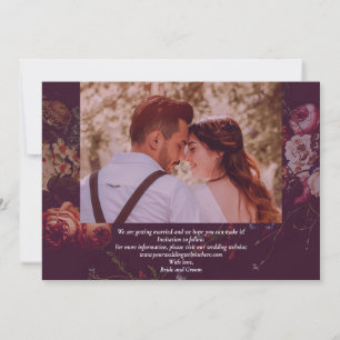 Reserve A Data Elegante Burgundy Escuro Floral Mal-humorado
