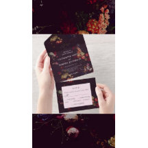 Elegante Burgundy Escuro Floral Sombrio Foto