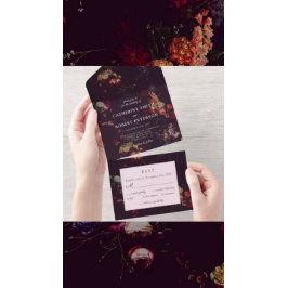 Reserve A Data Elegante Burgundy Escuro Floral Sombrio Foto