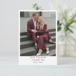 Reserve A Data Elegante burgundy salvar a data da foto