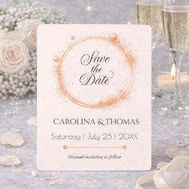 Reserve A Data Elegante Caligrafia de Casamento com Brilho de Pês