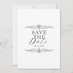 Reserve A Data Elegante Casamento Botânico Preto e Branco de Dinh