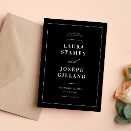 Reserve A Data Elegante Casamento Clássico em Preto e Branco