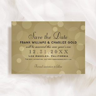 Reserve A Data Elegante Casamento em Dourado Champanhe e Preto