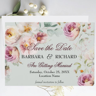 Reserve A Data Elegante Casamento Floral Aquarela Romântica