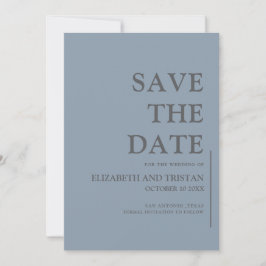 Reserve A Data Elegante Casamento Minimalista em Azul Poeirento