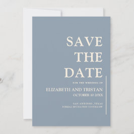 Reserve A Data Elegante Casamento Minimalista em Azul Poeirento