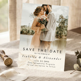 Reserve A Data Elegante Casamento Moderno Romântico com Fotos Com