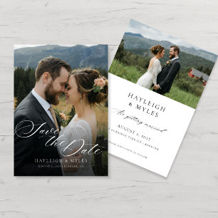 Reserve A Data Elegante Casamento Moderno Script 2 Foto