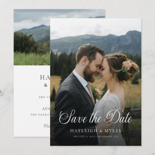 Reserve A Data Elegante Casamento Moderno Script 2 Foto