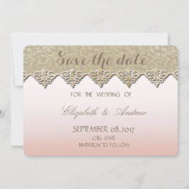 Reserve A Data Elegante Chic Data de Casamento Save com Damask