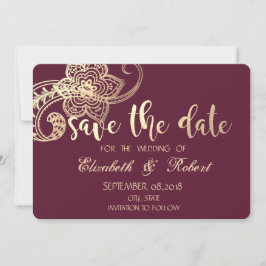 Reserve A Data Elegante Chic Dourado Paisley Salve A Data