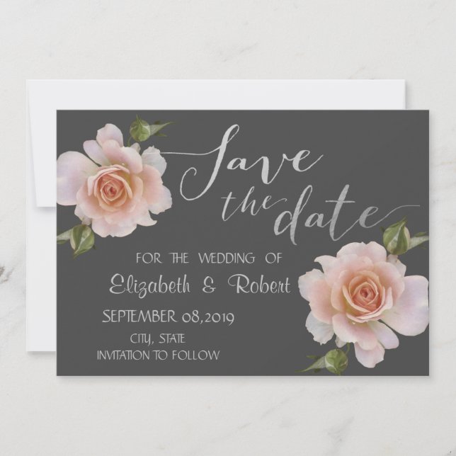 Reserve A Data Elegante Chic Floral Salve a Data (Frente)