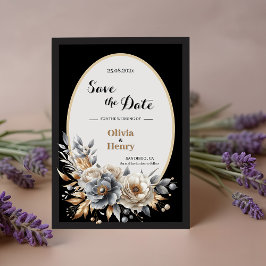 Reserve A Data Elegante Clássico de Casamento Floral Russo Data d