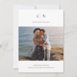 Reserve A Data Elegante Código QR de Foto com Monograma 