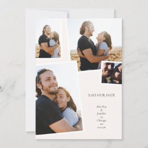 Reserve A Data Elegante Colagem de 4 fotos para Casamento Save Th