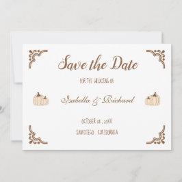 Reserve A Data Elegante Creamy Pumpkins Flat Save The Date Card