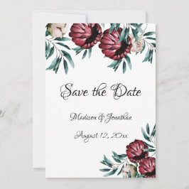 Reserve A Data Elegante de Script Floral do Rosa vermelha