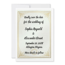Elegante Dourado Salvar a Data Casamento Minimalis