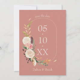 Reserve A Data Elegante e Moderno Terracota Save the Date de Casa